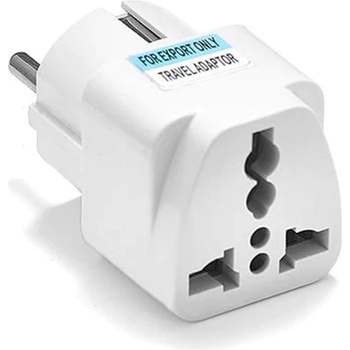 Преходник No brand WD-9, UK/US kъм EU шуко, 220V, High Quality, Бял - 17704 (17704)