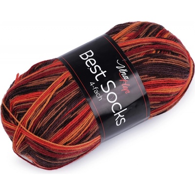 Prima-obchod Pletací příze Best Socks samovzorovací / ponožkovka 100 g, barva 3 (7316) bordó sv.