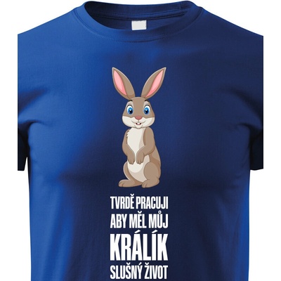 Canvas dětské tričko králík modrá