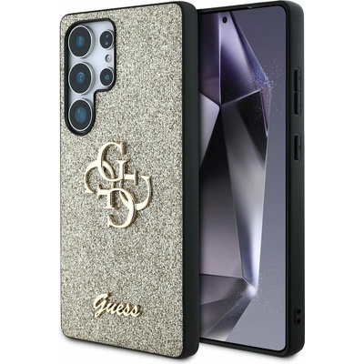 GUESS PU Фиксиран метален капак с метално лого 4G с брокат за Samsung Galaxy S25 Ultra Gold Guess | Lilav | ЖЕНИ | UNI