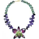 Dannyra Колие с естествена орхидея, перли и аметист Magic Orchid Dannyra Jewels