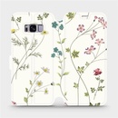 Pouzdro Mobiwear parádní flip Samsung Galaxy S8 - MD03S Tenké rostlinky s květy