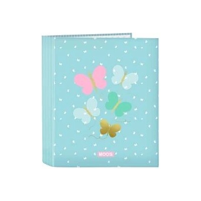 Moose Папка с пръстени Moos Butterflies Син A4 27 x 33 x 6 cm