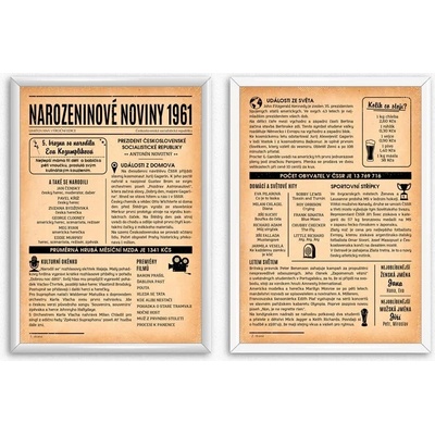 Narozeninové noviny 1961 – jednostranné až čtyřstranné