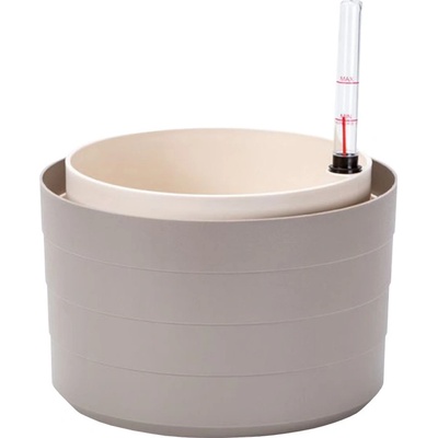 Plastia Samozavlažovací květináč Berberis 26 cm bez závěsu taupe/slonová kost