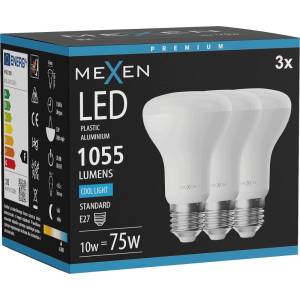 Mexen Nova 3x LED крушка E27, R63, 10W, Студена - 6500K, 1055 lm - L104-E27-1065-01x03 (L104-E27-1065-01x03)