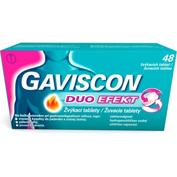 GAVISCON DUO EFEKT POR 250MG/106,5MG/187,5MG TBL MND 48