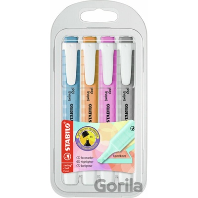 Zvýrazňovač STABILO swing cool Pastel 4 ks