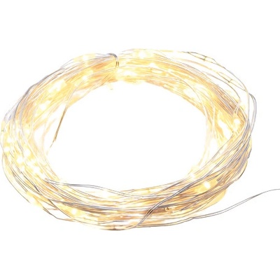 ACA Lighting LED dekorační stříbrná girlanda 20 LED teplá bílá barva 2x baterie AA 200 cm IP20
