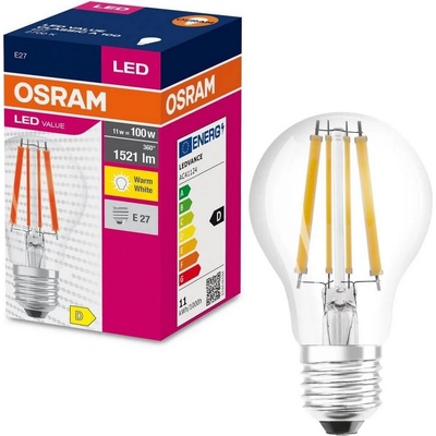 Osram LED žiarovka E27 A60 11W = 100W 1521lm 2700K Warm 360° Filament