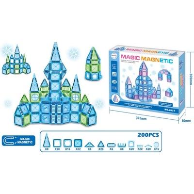 Mamido Magnetická stavebnica Magic frozen 200 ks