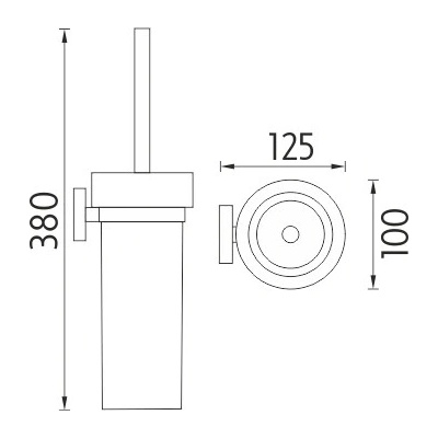 Nimco Unix - toaletní WC kartáč se skleněnou nádobou UN 13094W-26