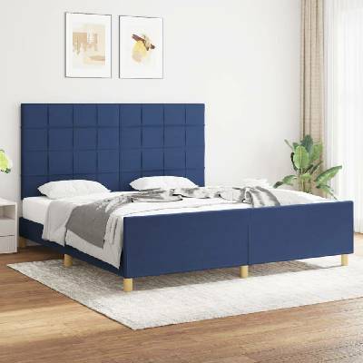 zahrada-XL 3125079 Rám postele bez matrace modrý textil
