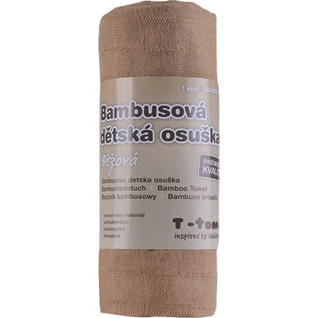 T-Tomi Bambusová osuška 100x80 béžová hviezdička