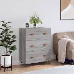 vidaXL Скрин с чекмеджета сив сонома 69, 5x34x90 см инженерно дърво (827826)
