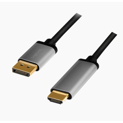 LogiLink DisplayPort kábel DP/M-HDMI A/M 4K/60 Hz 2m alu (CDA0107) (CDA0107) (CDA0107)
