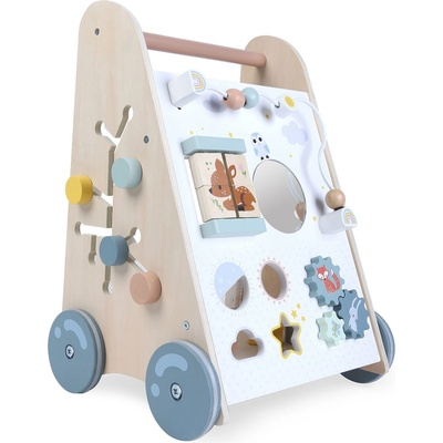 ECOTOYS Drevené chodítko pre deti s pohyblivými prvkami