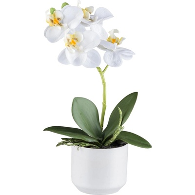 Gasper Gasper Umelá orchidea v kvetináči, 27 cm, biela