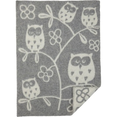Klippan Vlněná dětská deka Tree Owl Grey