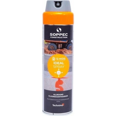 SOPPEC Značkovací sprej IDEAL fluorescentný oranžový 500ml trvanlivosť 12 mesiacov