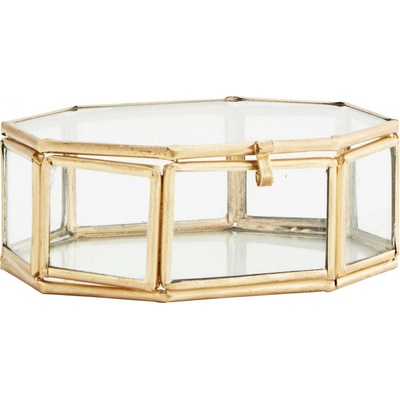 Madam Stoltz Sklenený box Clear Octagonal Brass