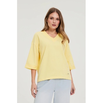 Moodo Блуза с V-образно деколте жълта Moodo Moodo | Zhalt | ЖЕНИ | XXL
