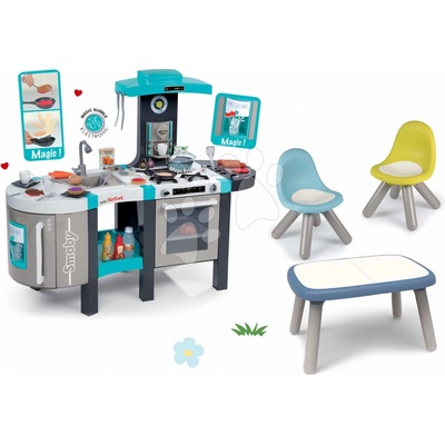 Smoby set kuchynka Tefal French Touch a Piknik stolík so stoličkami KidChair Blue 311206-25