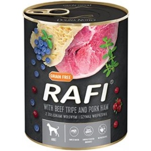 Dolina Noteci RAFI Adult PORK HAM and BEEF TRIPE - консерва за кучета с шунка и телешко шкембе, 800 гр - Полша 11801824