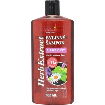 Vivaco Herb extrakt Bylinný šampón na vlasy Alpské kvety 500 ml