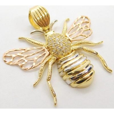 Klenoty Budín zlatý přívěsek včelka ze tří barev zlata HK3110