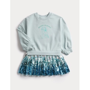 Marks & Spencer Рокля с пайети с мотив Frozen, с висок процент памук (2-8 години) Marks & Spencer синя Marks & Spencer | Sin | Момичешки | 4-5 години