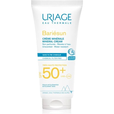 Uriage Bariésun Mineral Cream SPF 50+ минерален защитен крем за лице и тяло SPF 50+ водоустойчив 100ml