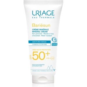 Uriage Bariésun Mineral Cream SPF 50+ минерален защитен крем за лице и тяло SPF 50+ водоустойчив 100ml
