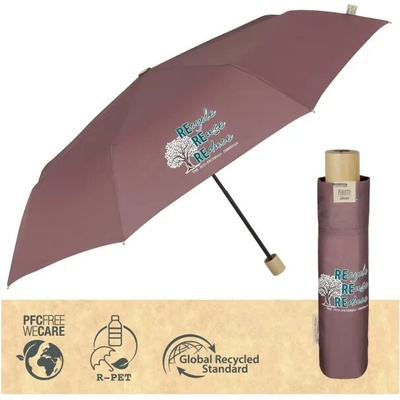 PERLETTI® GREEN Dámský skládací deštník / cihlová červená, 19110