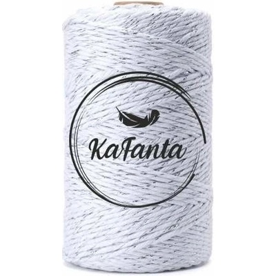 Macrame priadza KaFanta PREMIUM 3mm/200m - white silver