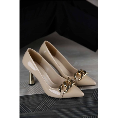 Moda Trend Дамски обувки с ток - Бежови 299369 (299369_Бежов)