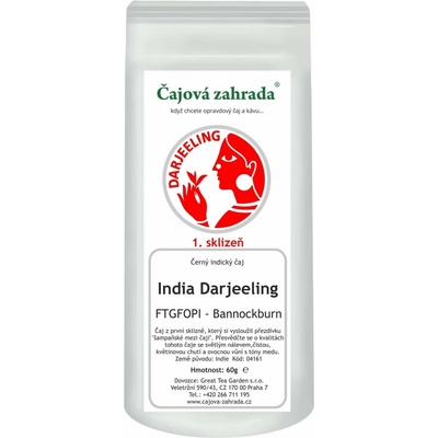 Čajová zahrada India Darjeeling FTGFOPI Bannockburn černý čaj 60 g