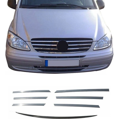 Nerez lišty prednej masky Mercedes Vito W639 2003-2014, Viano 2003-2010