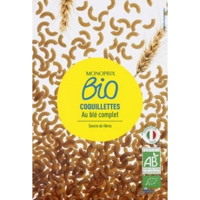 Monoprix BIO Celozrnné těstoviny kolínka 0,5 kg