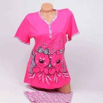 Image 1 of Пижама в цикламено с мечета и сърца