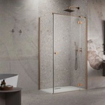 Radaway Правоъгълна душ кабина с люлееща се врата Radaway Essenza KDJ 120x80 см, матирана медно-прозрачно покритие, дясна (1385042-93-01R+1384051-01-01)