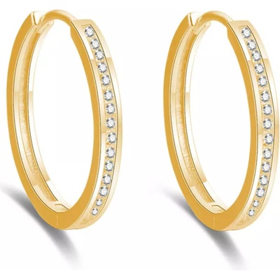 Olivie strieborné kruhy gold 7049