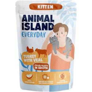 Animal Island Everyday - Пуйка с телешко месо в бульон, 85 г, за котенца