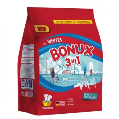 Прах за пране Bonux 3in1 White Ice Fresh 1, 17кг