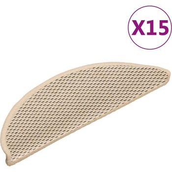 vidaXL Самозалепващи стелки за стълби сизал 15 бр 56x17x3 см бербер