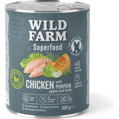 Wild Farm Superfood kuracie mäso s tekvicou jablkom a bylinkami 800 g