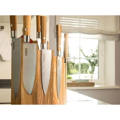 Böker Manufaktur Solingen Set damaškových kuchyňských nožů Olive - Böker Küchenmesserset Damast Olive- 130445SET