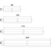 Radecco Navařovací panty - 12x80, 16x120, 18x170, 20x200 mm Průměr: 12x80 mm (nosnost 100 kg)