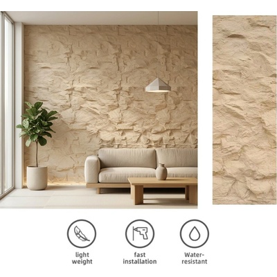 Přírodní kamenný obklad PU imitace na zeď - 3D dekorační panel NIVO