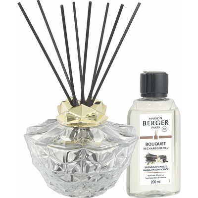 Maison Berger Paris Kali Transparent aróma difuzér 1 ks + Vanilla Magnificence náplň do aróma difuzérov 200 ml